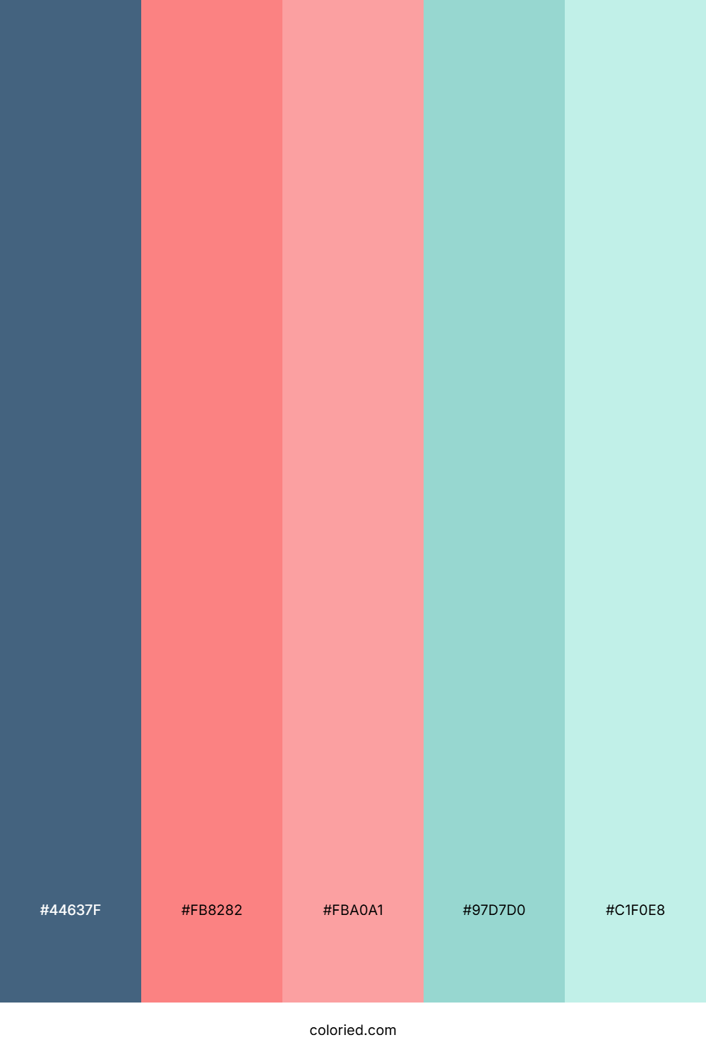 Teal Blue and Coral Pink Color Palette