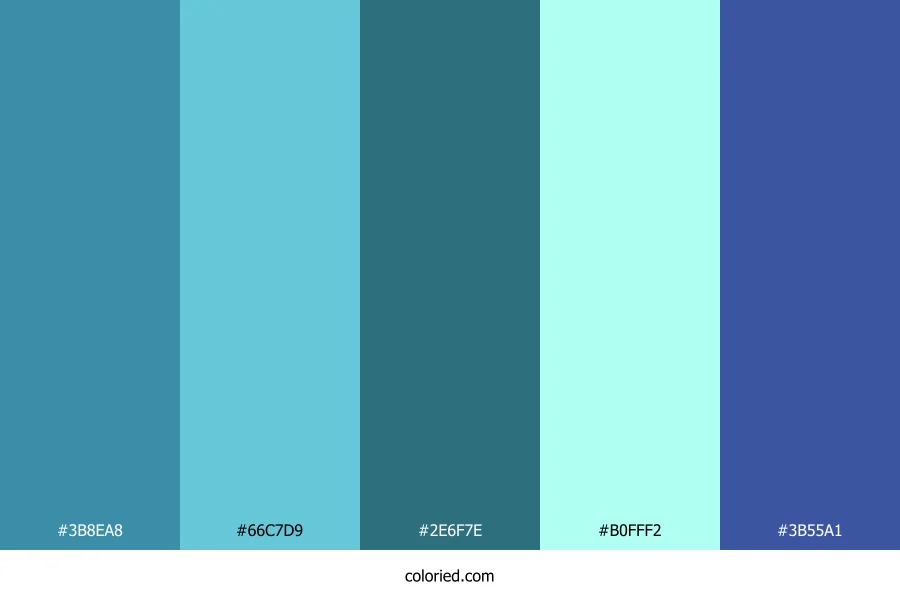 Teal Blue and Sky Blue Color Palette