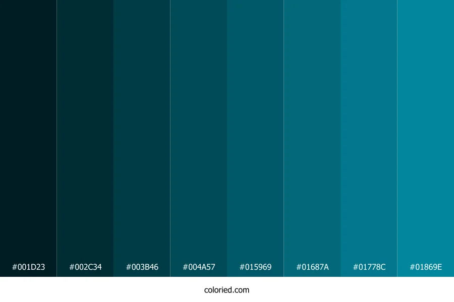 Teal Blue Color Shades