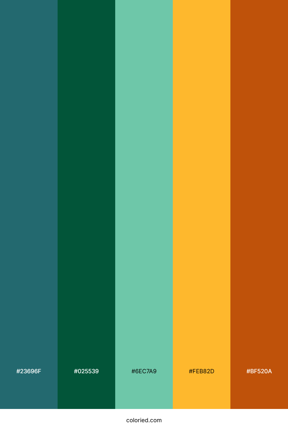 Teal Forest Gold Color Palette
