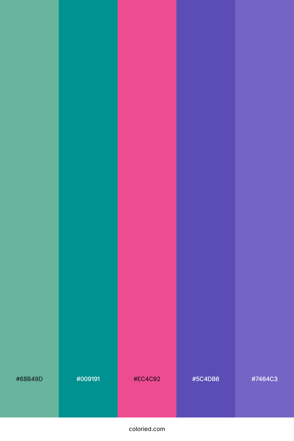 Teal Green and Bright Purple Color Palette