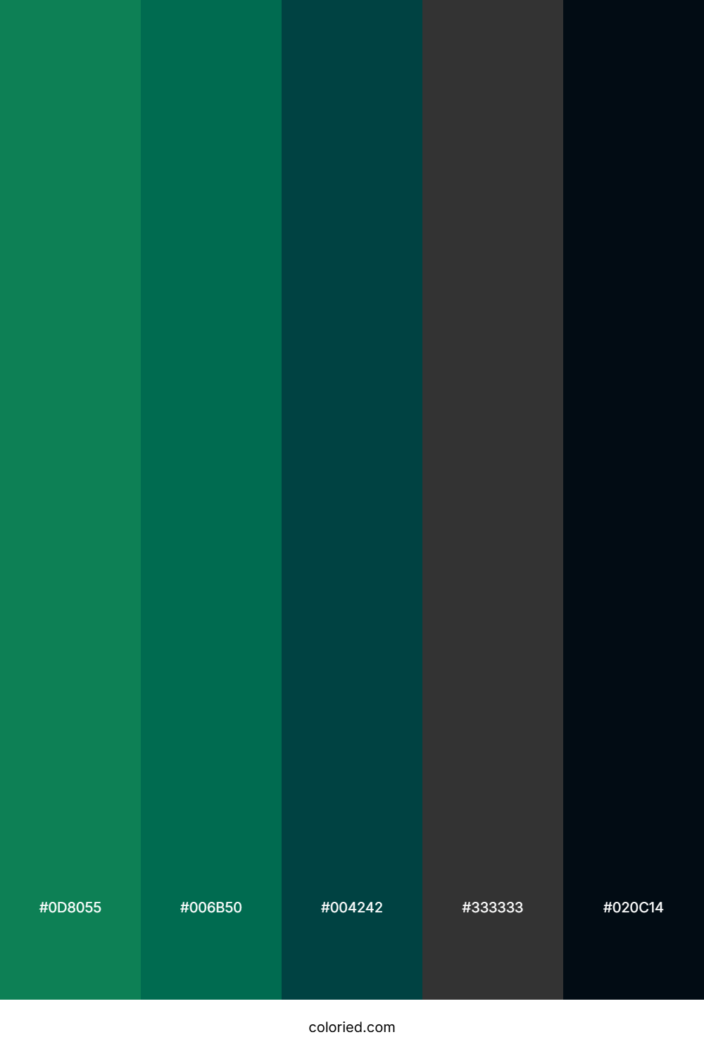 Teal Green and Charcoal Color Palette