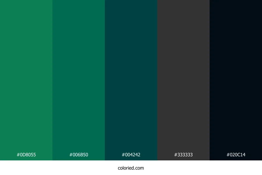 Teal Green and Charcoal Color Palette