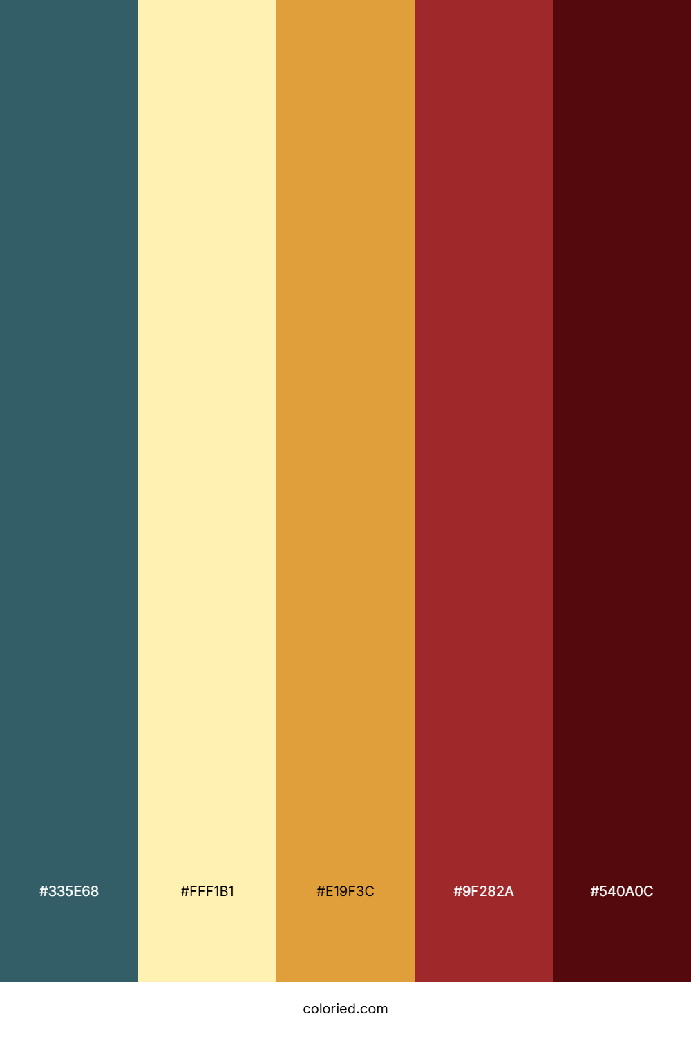 Teal Maroon Sunset Palette