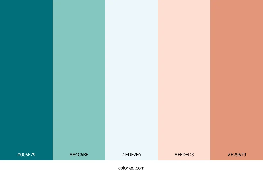 Teal Mist Sunset Color Palette