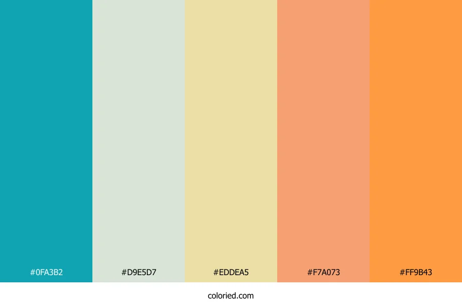 Teal Peach Horizon Color Palette