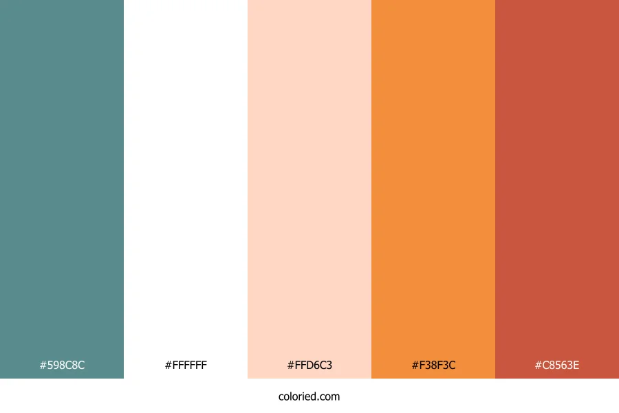 Teal Tangerine Cream Color Palette