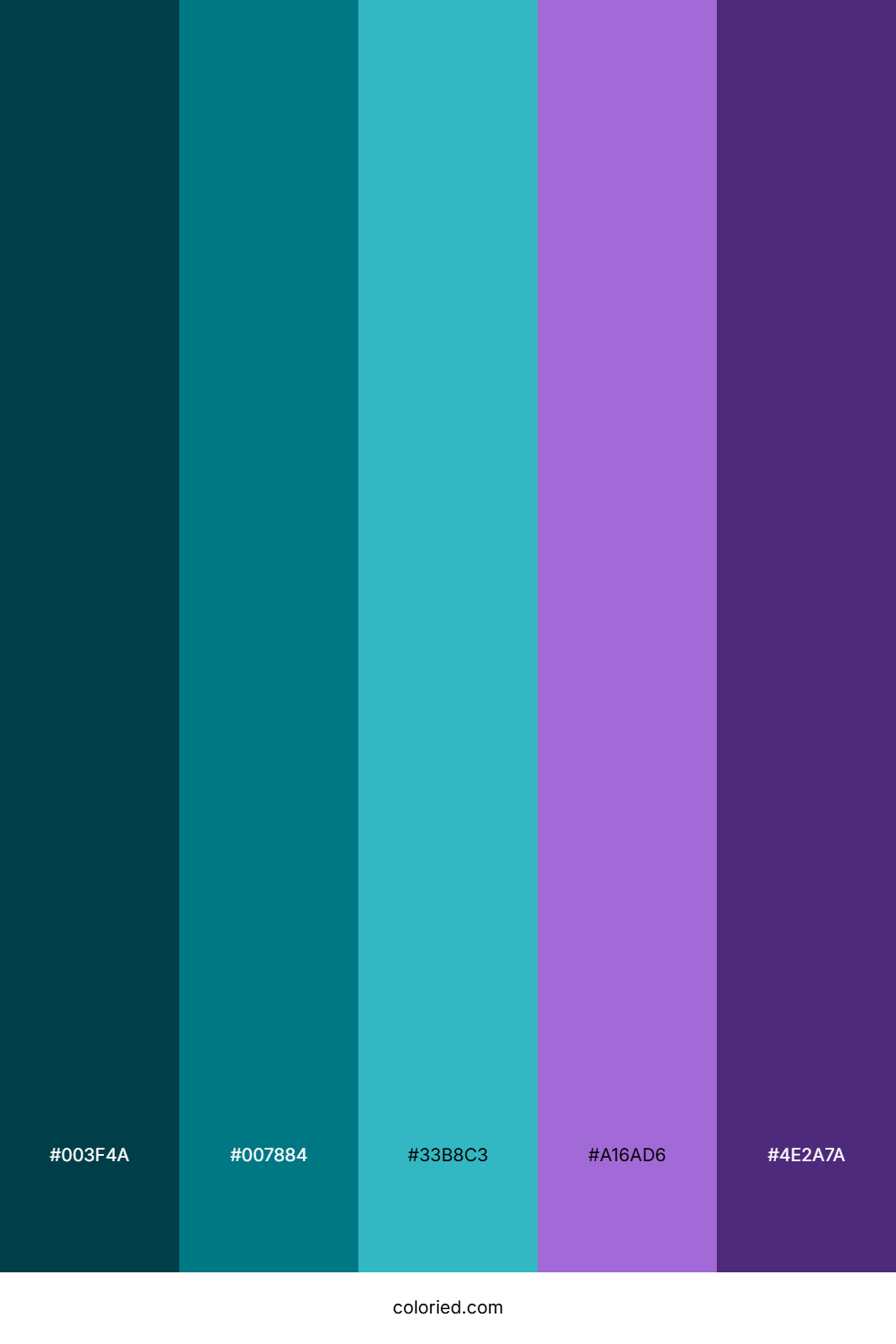 Teal to Purple Color Palette