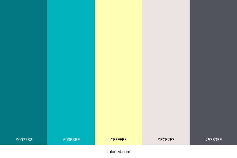Teal Wave Lemon Color Palette