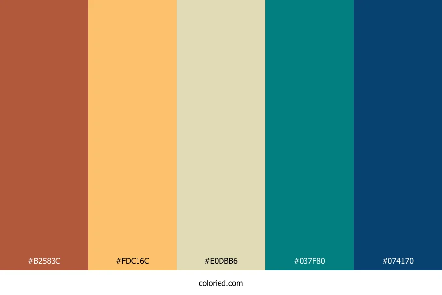 Terracotta Sunlit Teal Color Palette