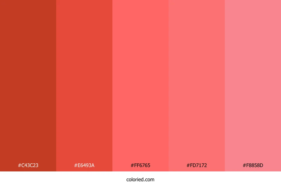 Tomato Red and Coral Color Palette