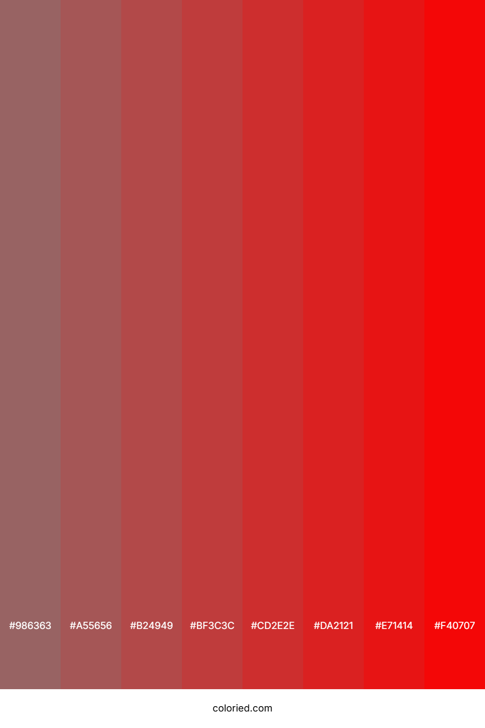 Tones of Dull Red Color Shades