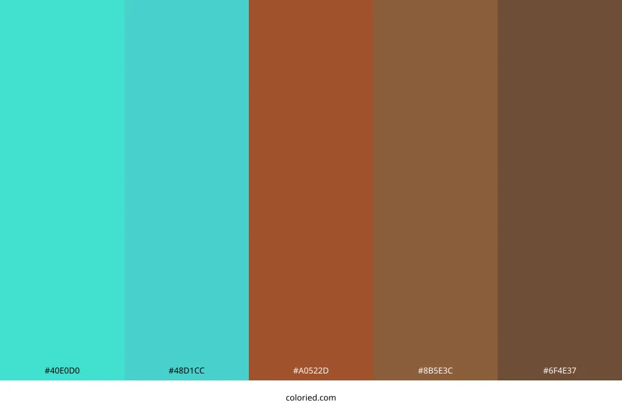 Turquoise and Brown Color Palette