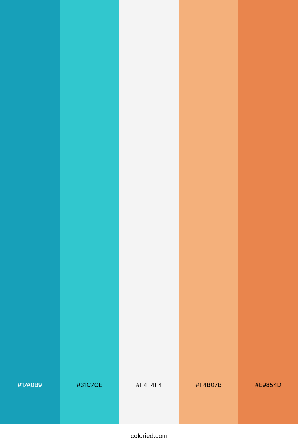 Turquoise Blue And Warm Orange Color Palette
