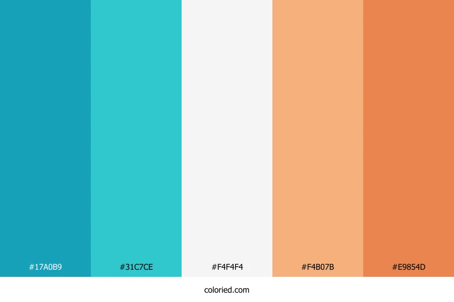 Turquoise Blue and Warm Orange Color Palette