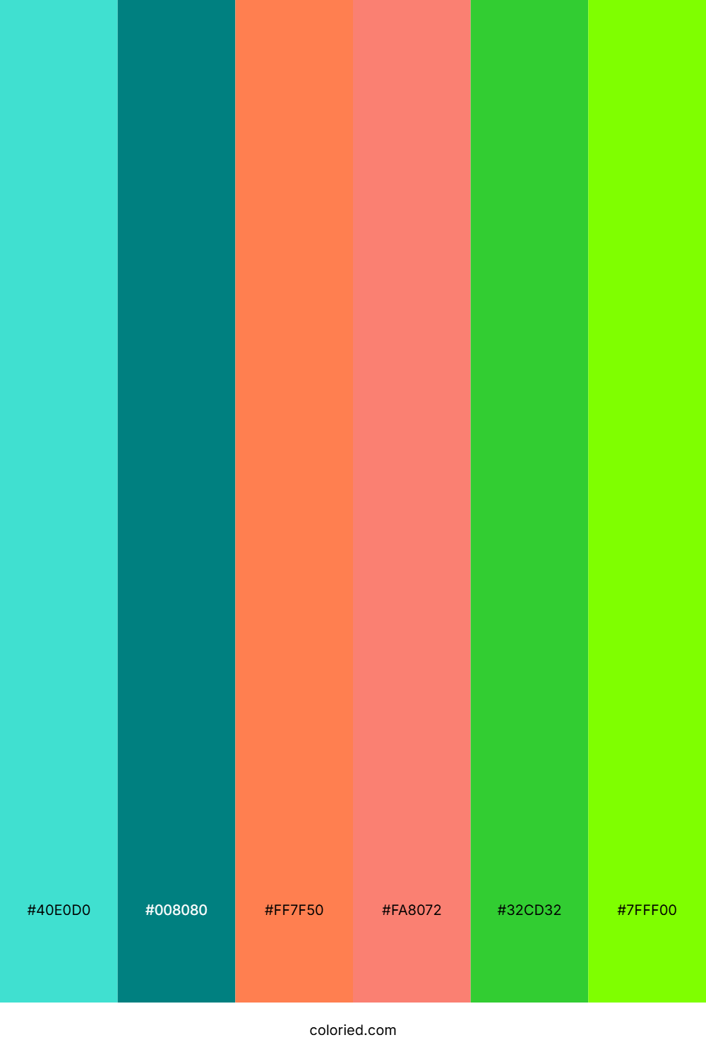 Turquoise Coral Lime Color Palette