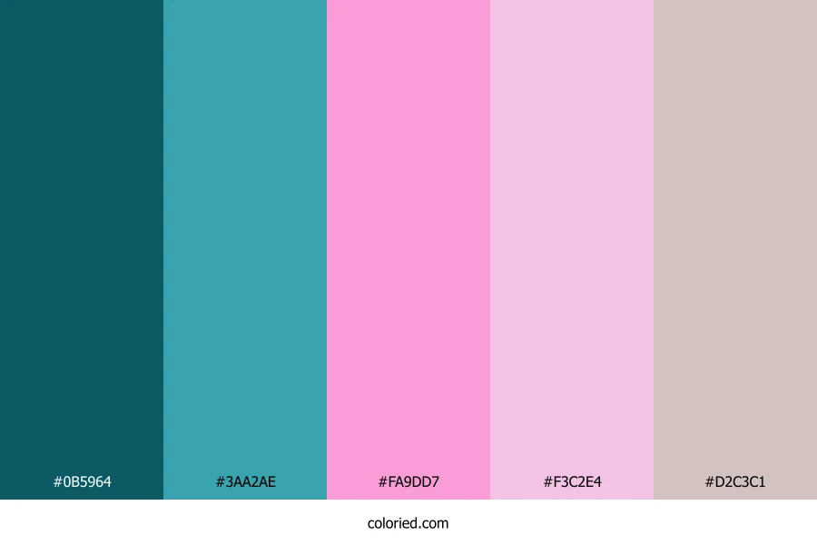 Turquoise Pink Whisper Color Palette