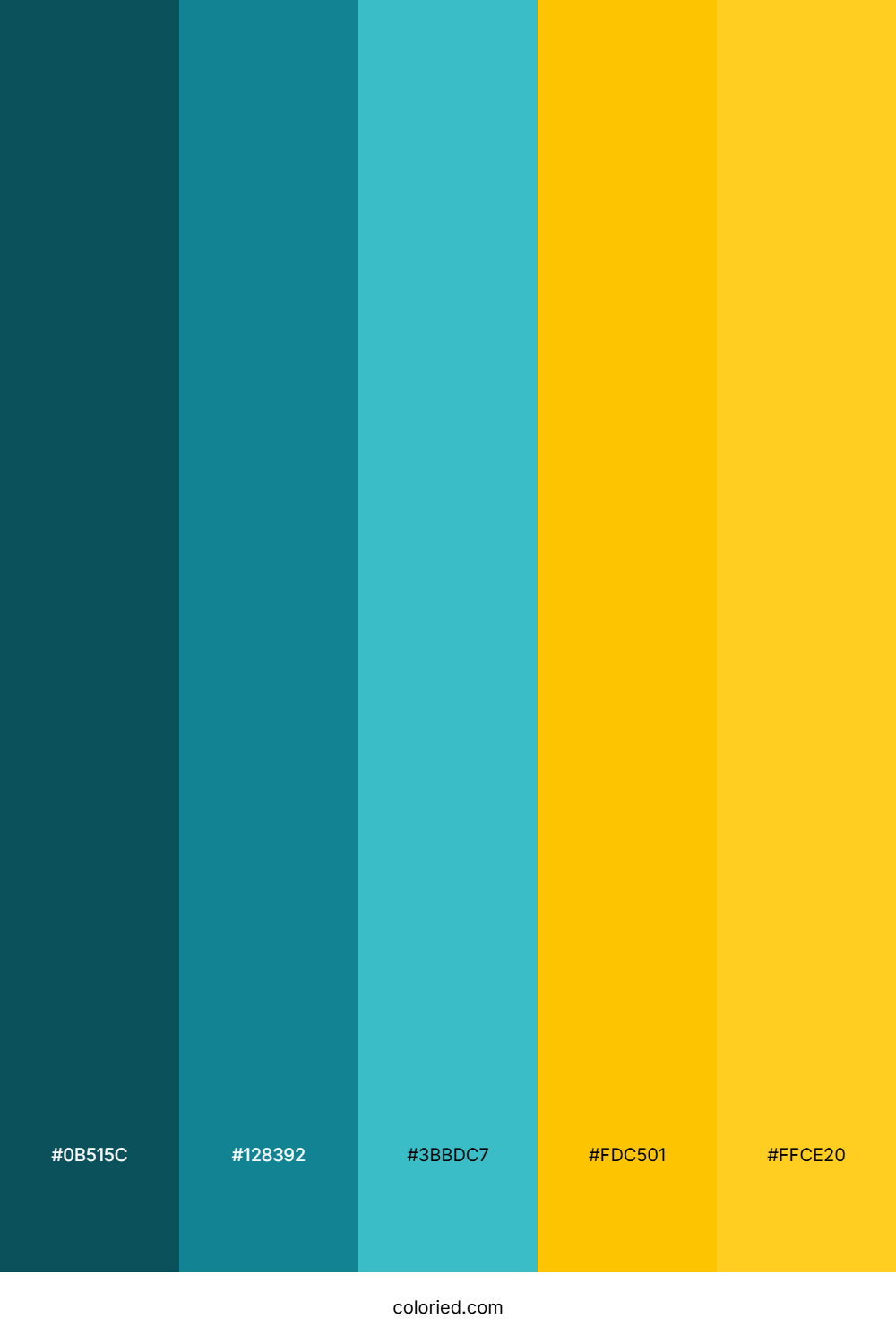 Turquoise Sunset Gold Color Palette