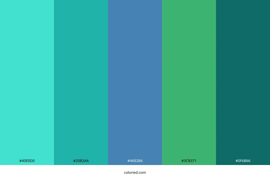 Turquoise Teal Blue Green Color Palette