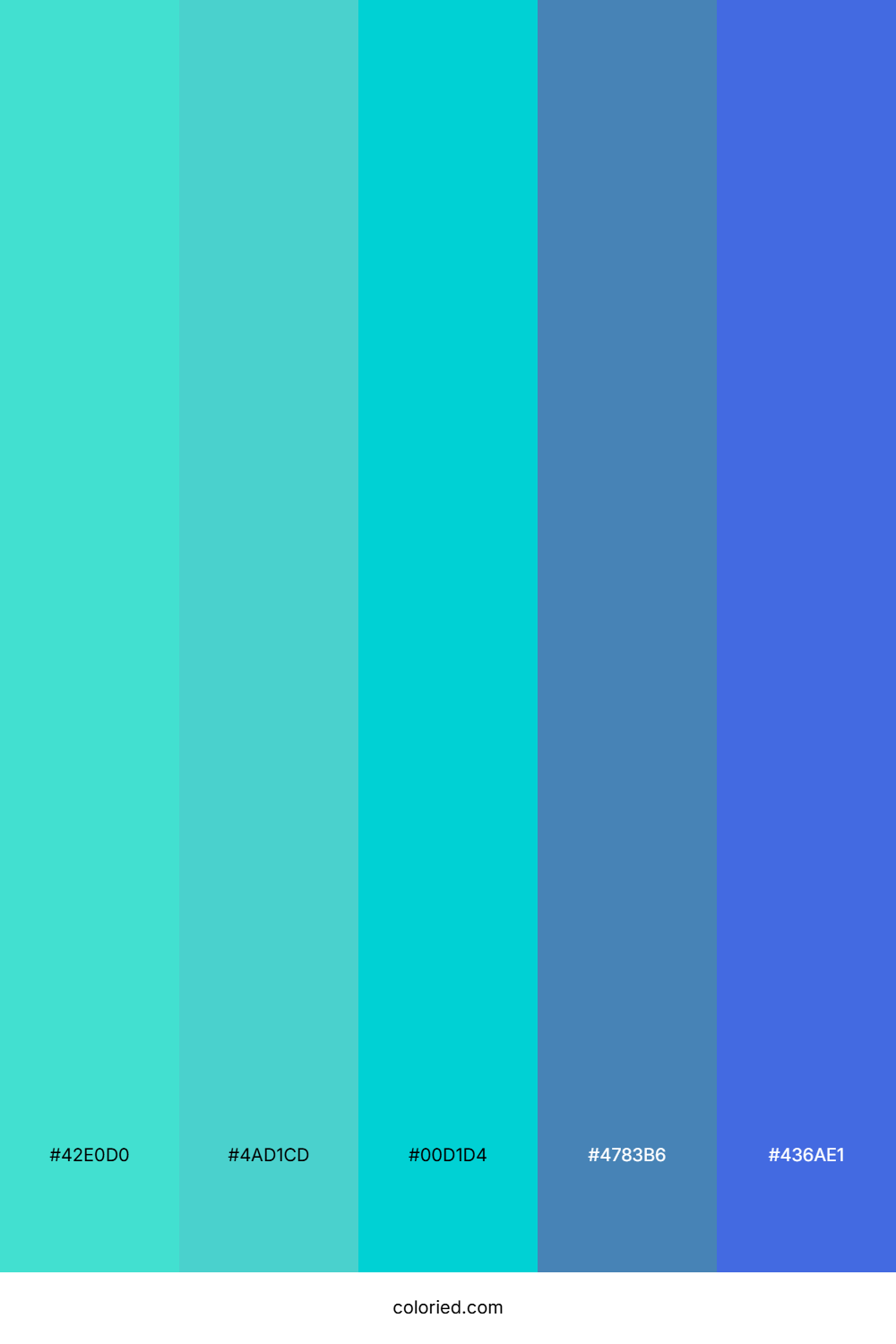 Turquoise to Blue Gradient Color Palette