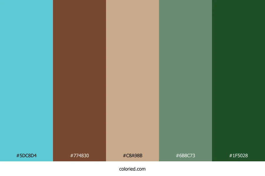 Turquoise Walnut Grove Color Palette