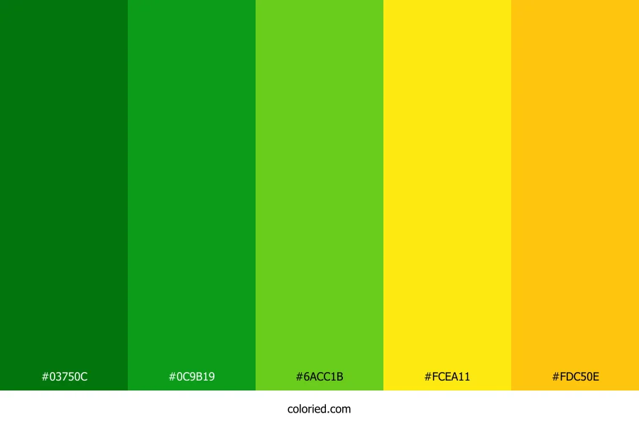 Verdant Sunrise Gold Color Palette
