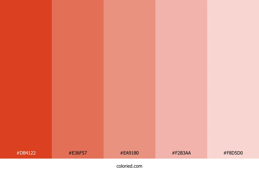 Vermillion and Coral Color Palette