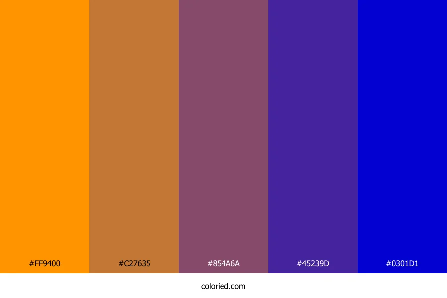 Vibrant Orange and Indigo Color Palette