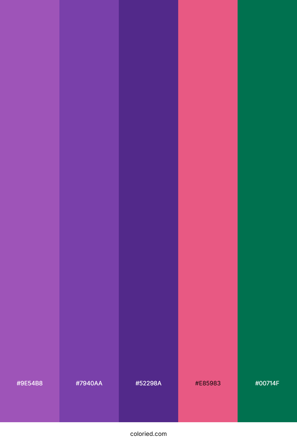 Vibrant Purple And Deep Green Color Palette
