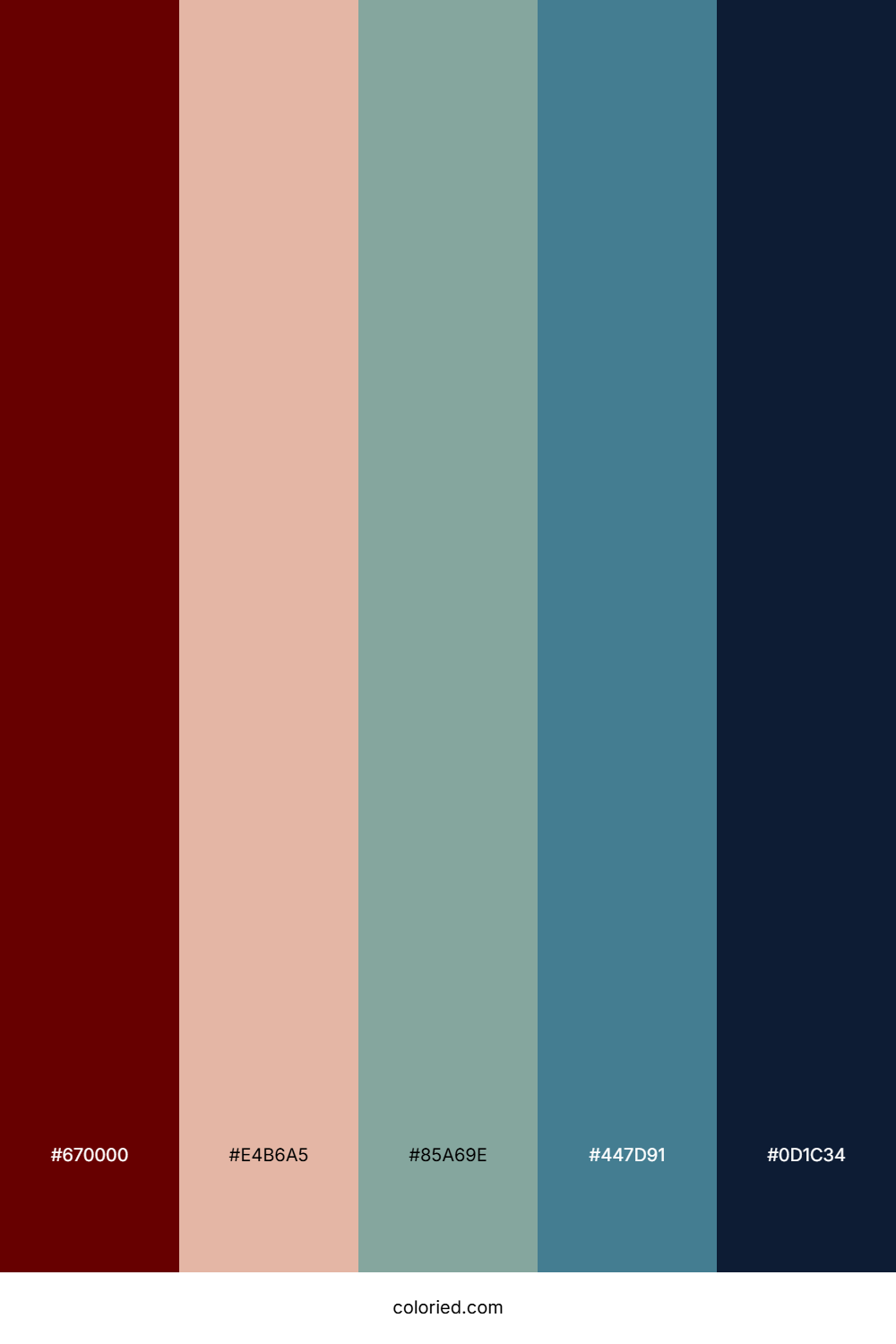 Vintage Maroon Waves Color Palette