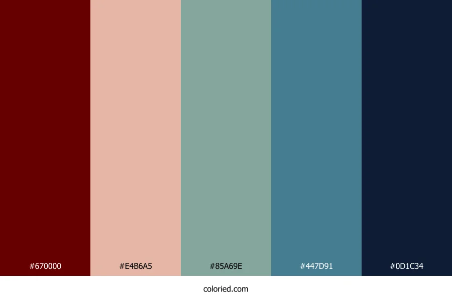 Vintage Maroon Waves Color Palette