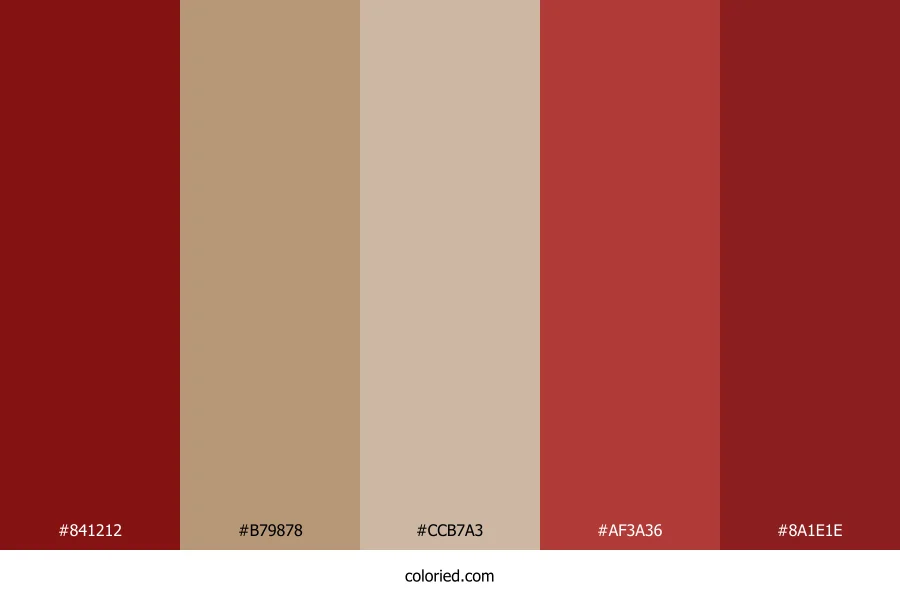 Vintage Red and Soft Taupe Color Palette