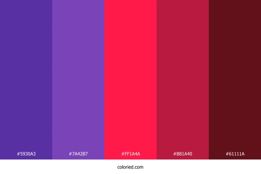Violet and Scarlet Color Palette