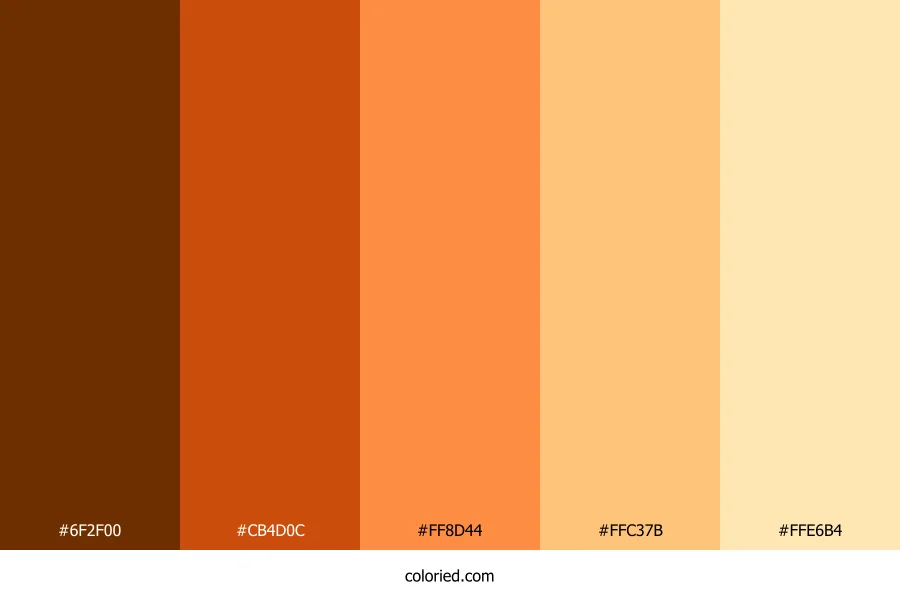 Vivid Orange Gradient Color Palette