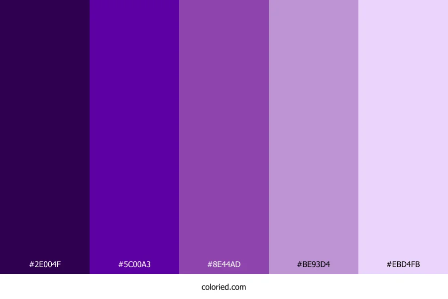 Vivid Purple Gradient Color Palette