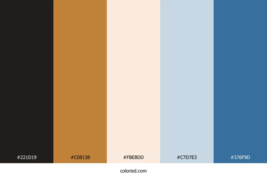 Walnut Sunbeam Blue Color Palette