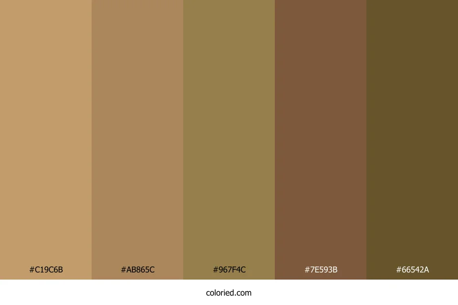 Warm Brown and Golden Tan Color Palette