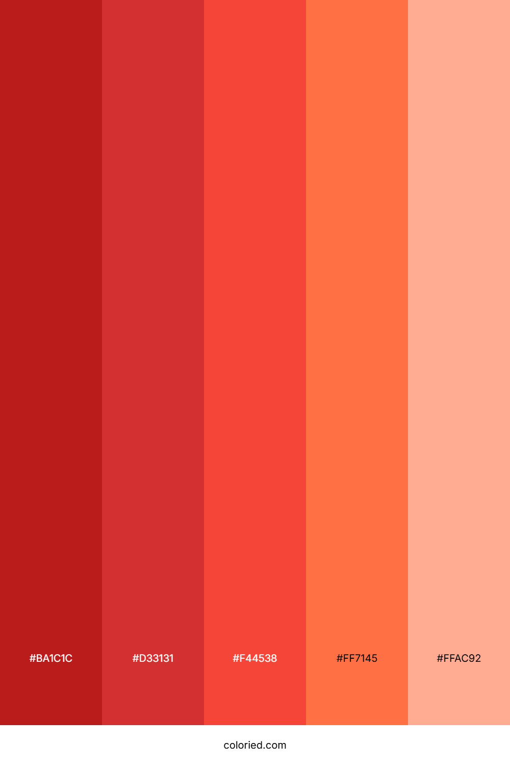 Warm Red to Orange Color Palette