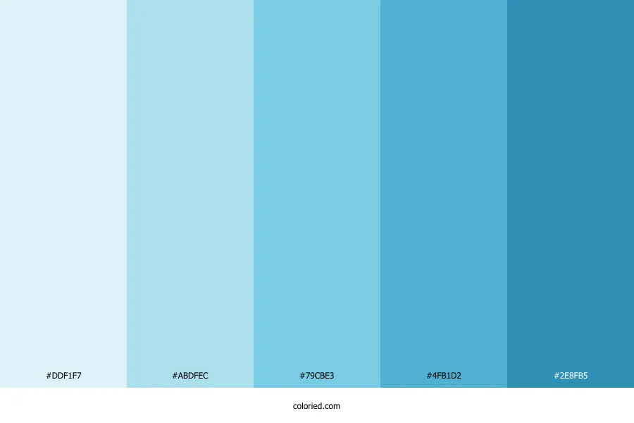 Water Blue Color Palette