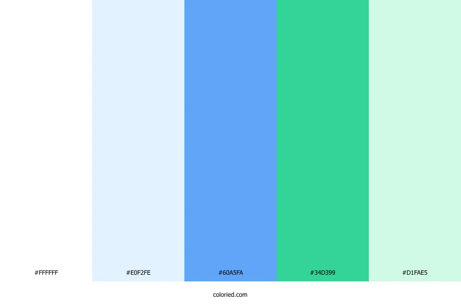White Blue Green Color Palette