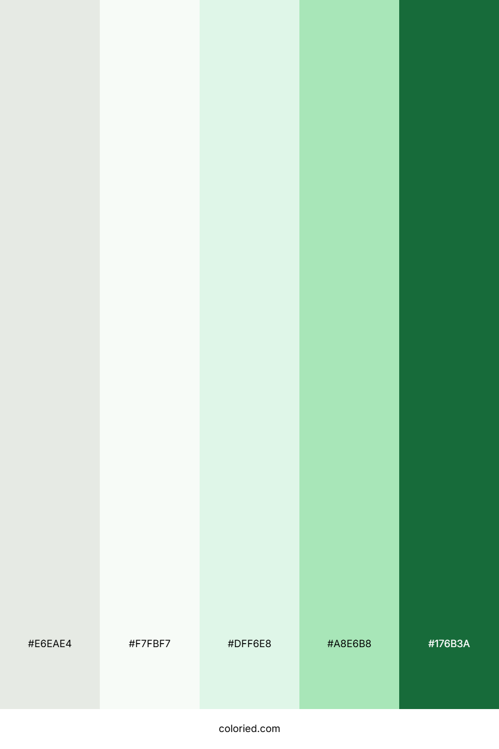 White to Green Gradient Color Palette