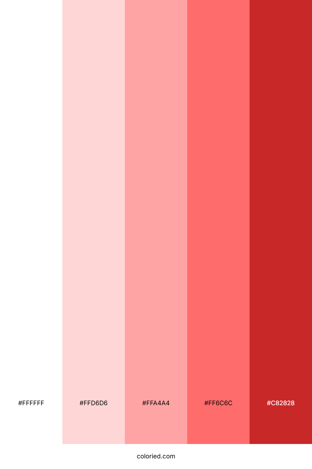 White to Red Gradient Color Palette