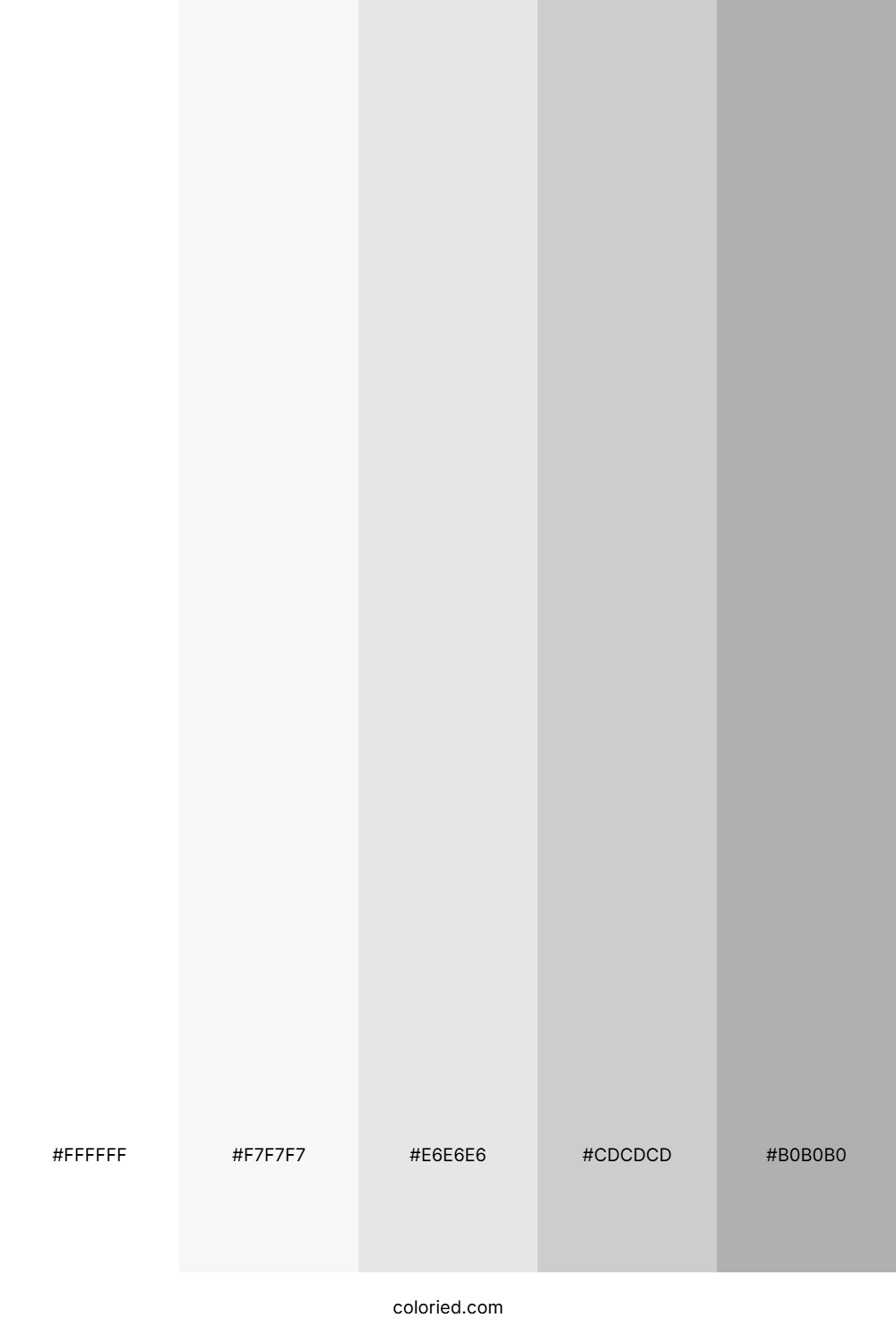 White to Silver Gradient Color Palette