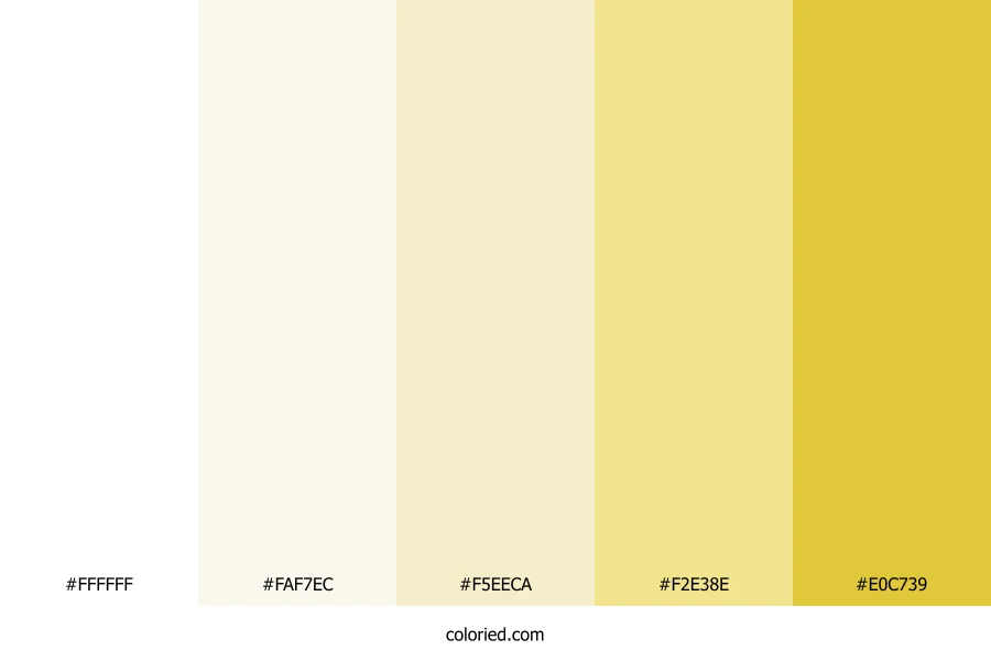White to Yellow Color Palette