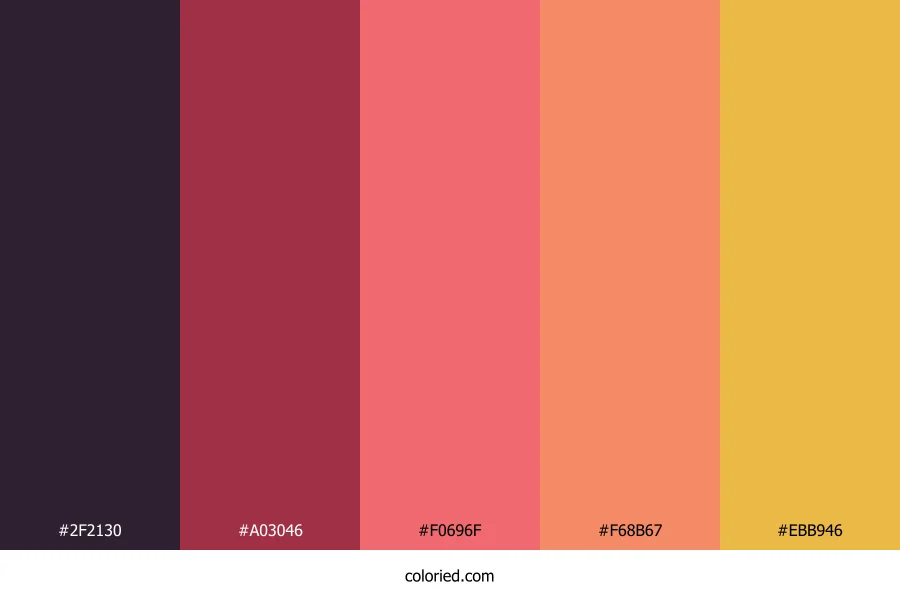 Wine Sunset Gold Color Palette