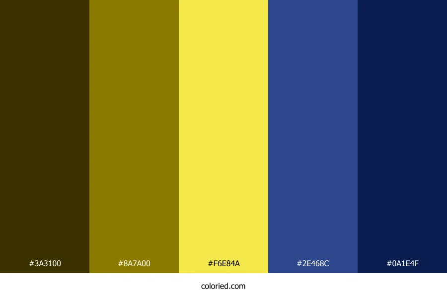 Yellow and Dark Blue Color Palette