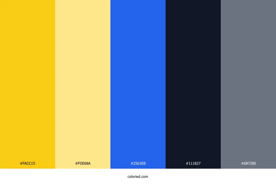 Yellow Blue Black Color Palette