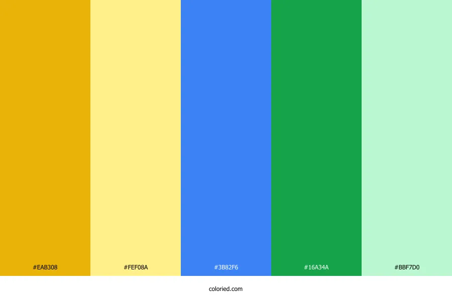 Yellow Blue Green Color Palette