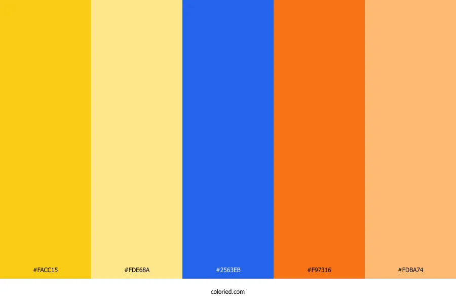 Yellow Blue Orange Color Palette