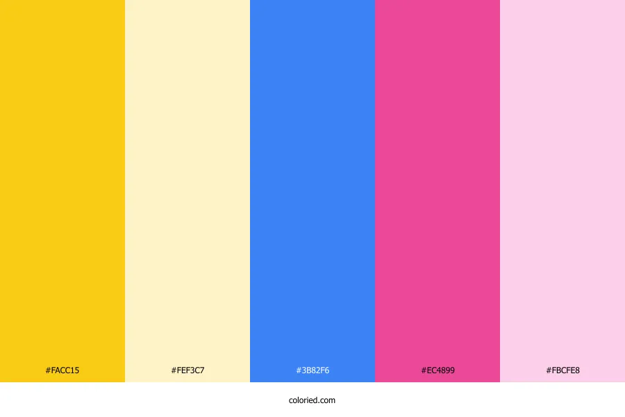 Yellow Blue Pink Color Palette